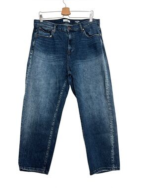 Kensie Jeans The Jessica High Rise Cropped Barrel Jeans Sz 14/32 Blue